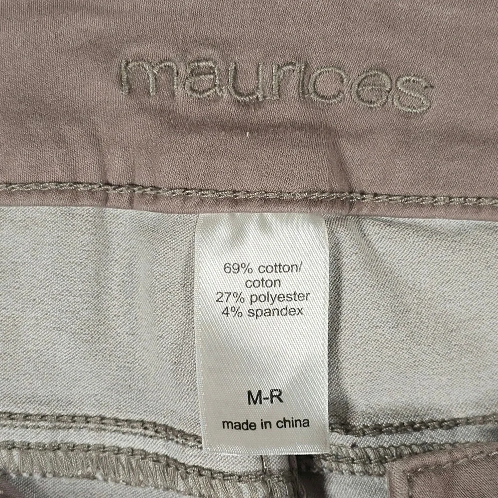 Maurices‎ Women Slim Fit Colored Denim Pants Taupe Mauve Size M-R Waist 30